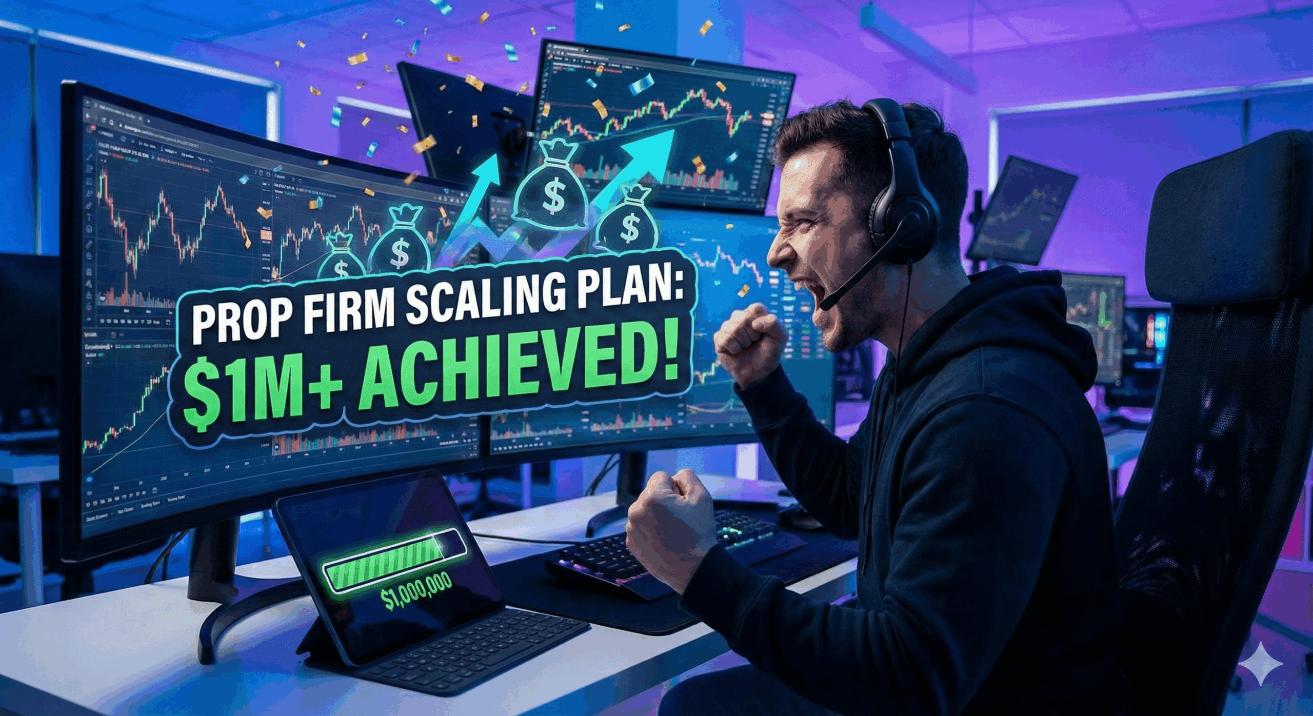 JoinProp Reaching the million-dollar milestone with a proprietary trading firm isn't a fantasy reserved for market wizards—it's a structured journey that combines discipline, strategic planning, and consistent execution. Thousands of traders worldwide have successfully scaled their prop firm accounts from modest starting capital to seven-figure allocations, leveraging the unique opportunities these firms provide. The path requires more than just profitable trades; it demands a comprehensive understanding of scaling mechanisms, risk management protocols, and the psychological fortitude to navigate increasingly larger position sizes without compromising your trading integrity.