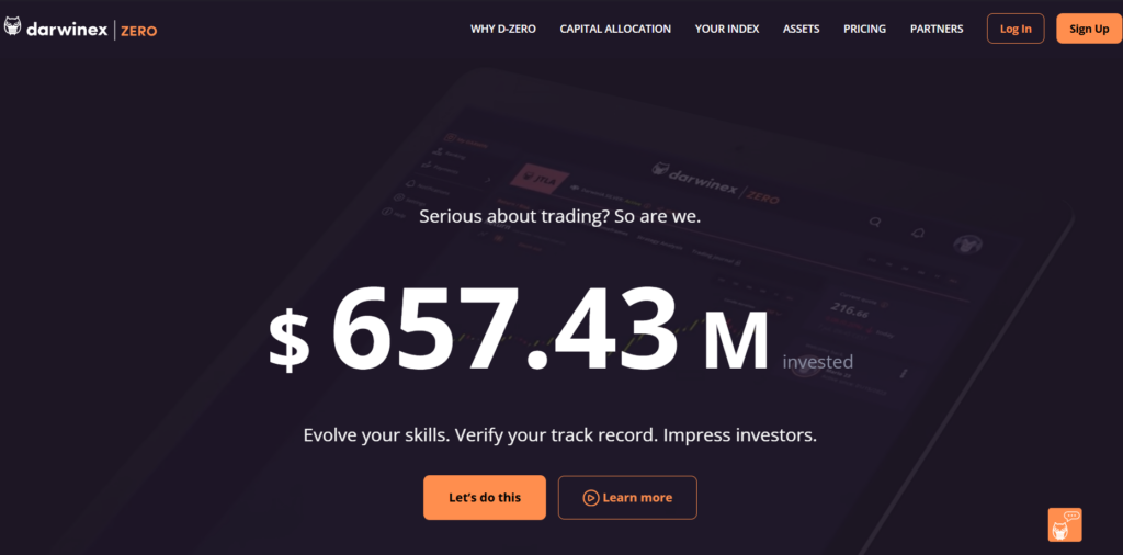 JoinProp Backed by FCA-authorised Darwinex group — founded by traders, for serious long-term career development Subscription model from $35/month — no challenge fees, no evaluation to pass Virtual $100,000 account — build a verified DARWIN index track record Access up to €500,000/month in capital allocations via DarwinIA competitions 15% profit share on all investor capital allocations, paid within 1 business day $654M+ currently invested by real investors in top DARWIN strategies Platforms: MetaTrader 4 and MetaTrader 5 — forex, futures, stocks, ETFs, crypto