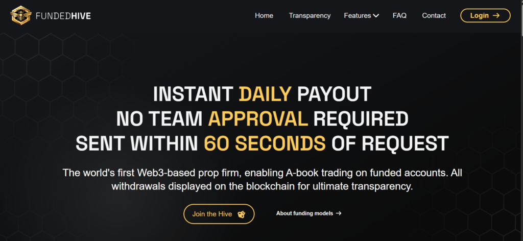 JoinProp World's first Web3 prop firm with instant blockchain payouts in under 60 seconds Static balance-based drawdowns that never move against your profits 100% swap-free accounts on every challenge and funded account type No consistency rules and no maximum lot size restrictions Pay From Profits option: access funded capital with minimal upfront cost