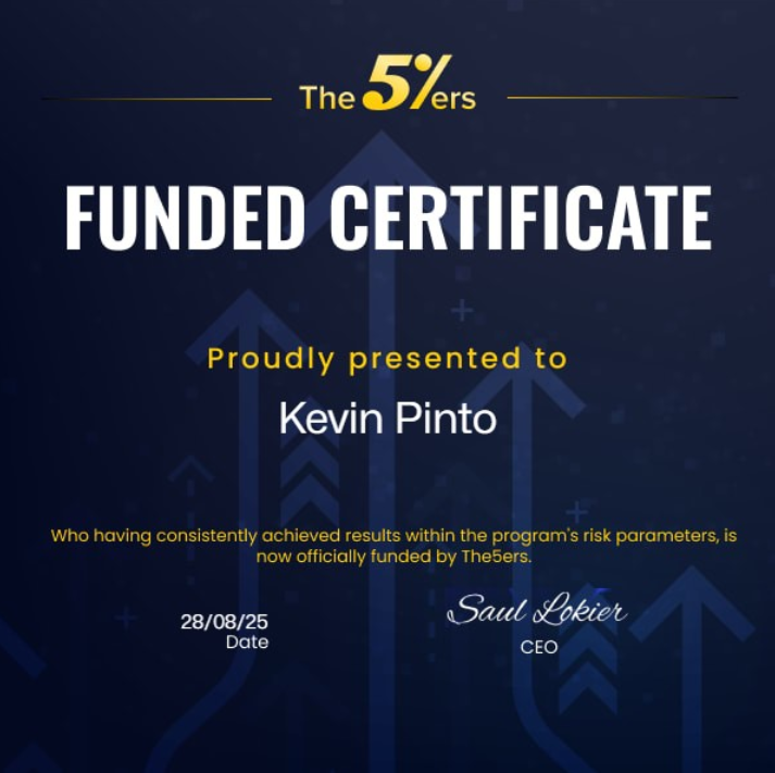 One Prop Trader a Day – Meet Kevin Pinto: The Indian Scalper Trading for Freedom, Not Riches 4 Kevin Pinto funded certificate 2