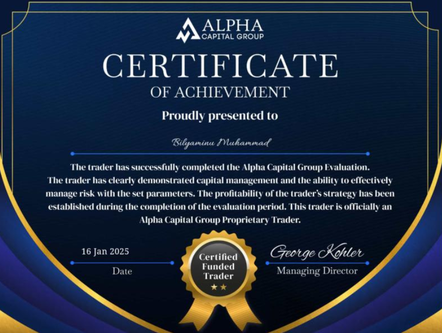 Bilyaminu Muhammad funded certificate