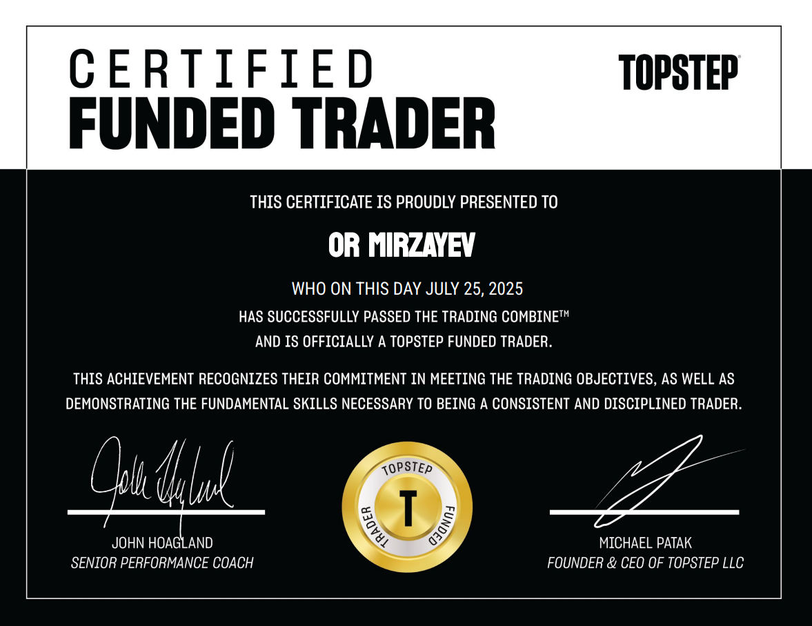 Or Malkyel Mirzayev funded certificate