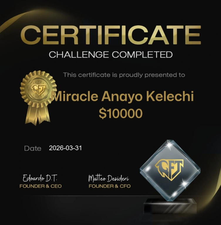 One Prop Trader a Day - Meet Miracle Anayochi: Every Failure Was Feedback, Not a Full Stop 3 Miracle Anayochi funded certificate
