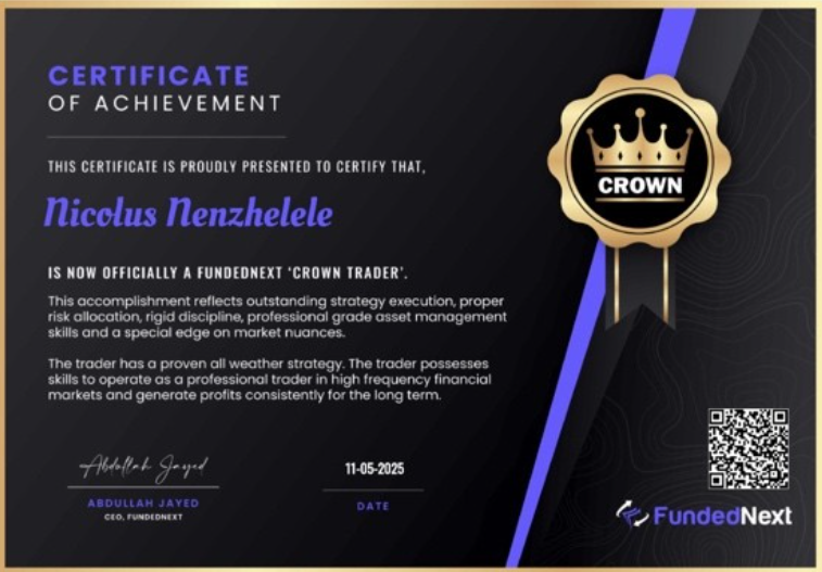 Nicolus Nenzhelele funded certificate