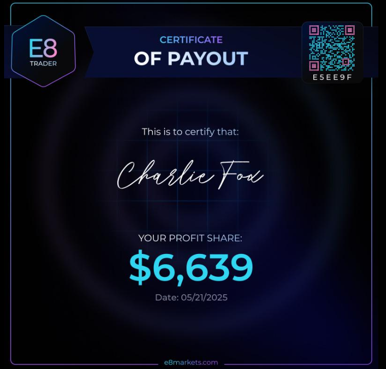 One Prop Trader a Day - Meet Charlie Fox: He Trades With AI Agents, Not Gut Feelings 6 Charlie Fox certificate