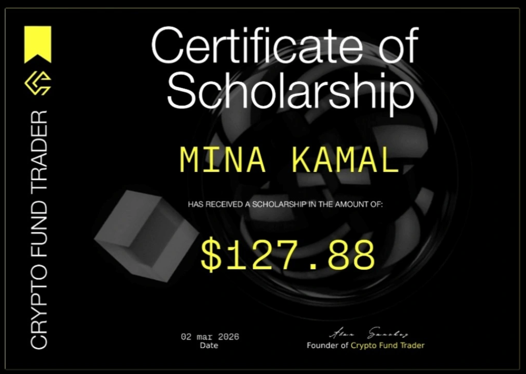 One Prop Trader a Day: Mina Kamal - From Forex to the Elite Market 4 Mina Kamal Certificate of Scholarship