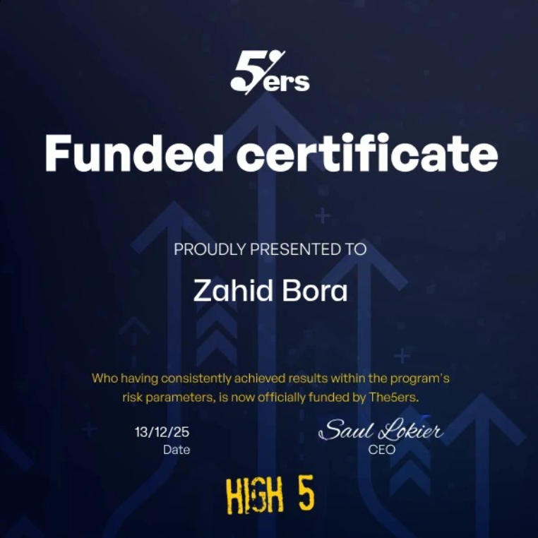 Zahid Bora The5ers funded certificate