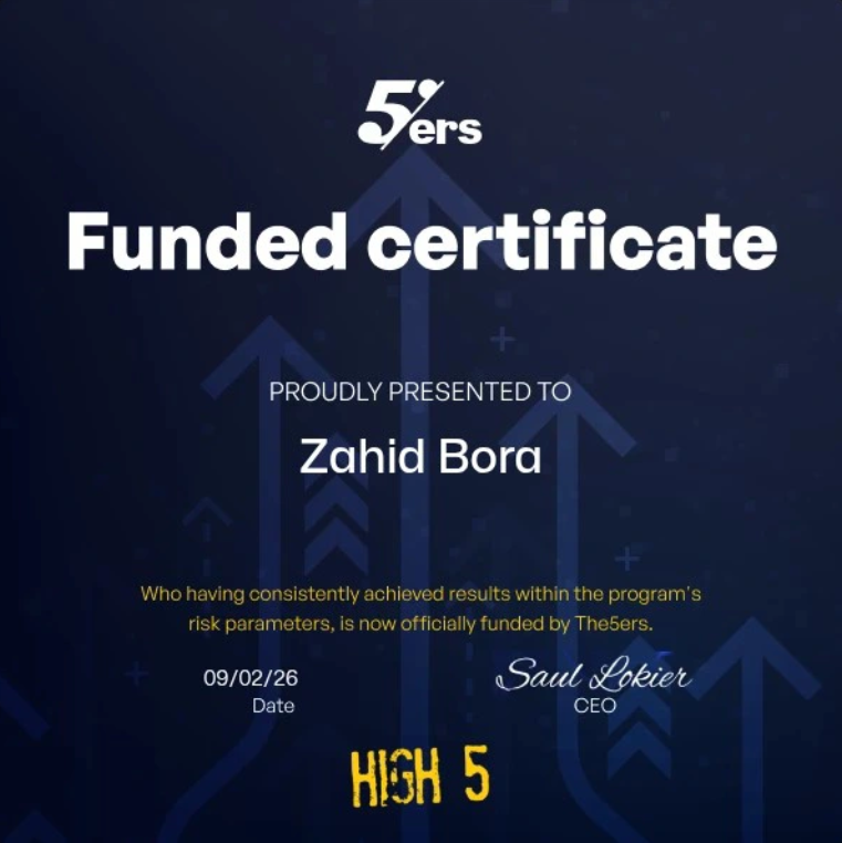 Zahid Bora The5ers funded certificate