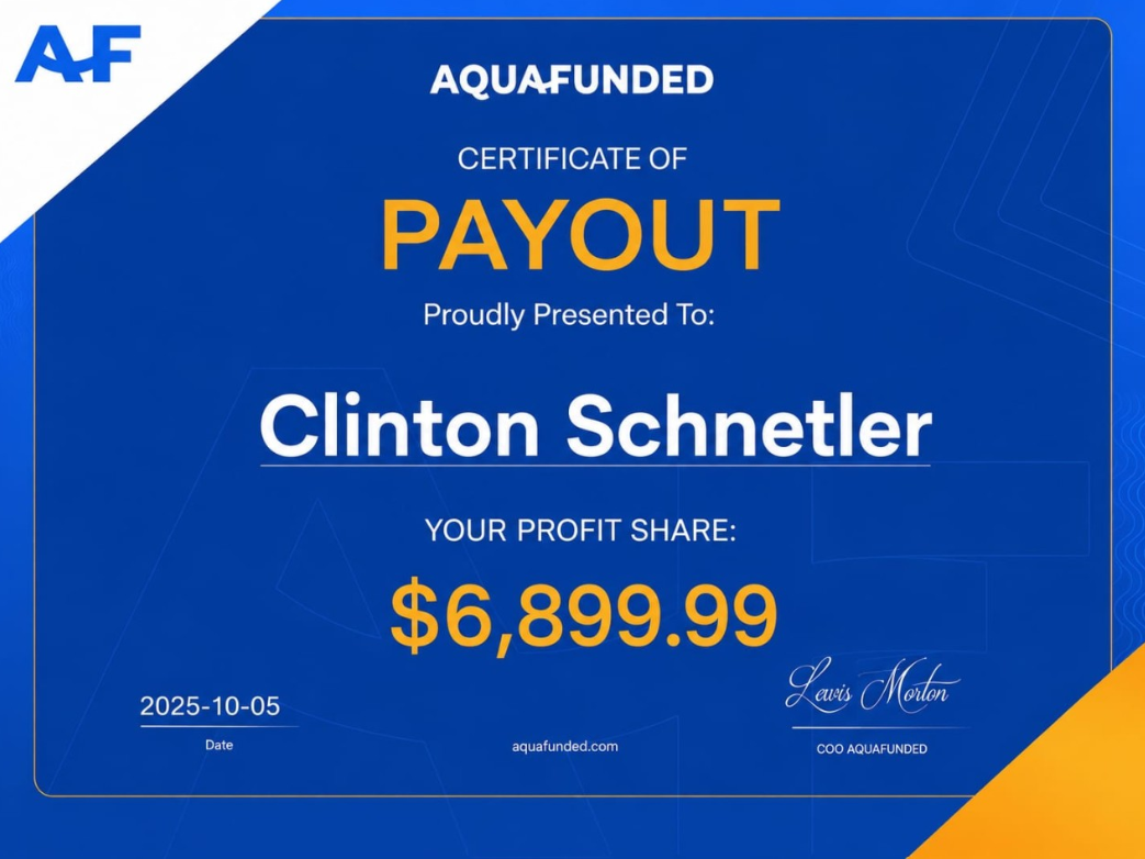 Clinton Schnetler prop firm funded certificate