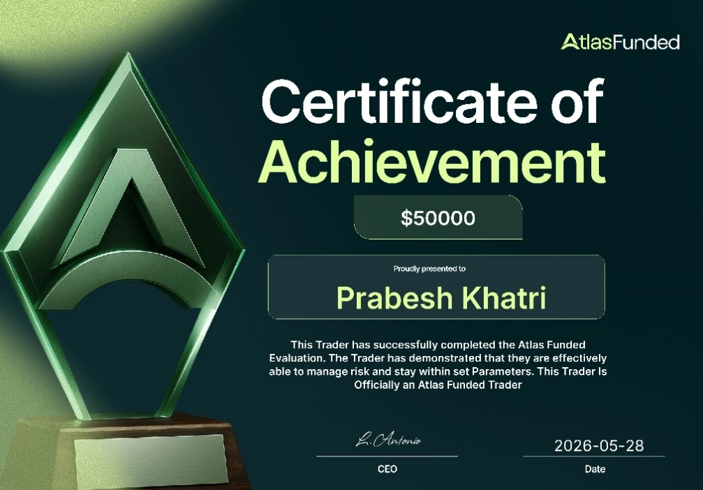 Prabesh Khatri prop firm funded certificate