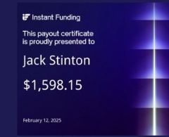 One Prop Trader a Day - Jack Stinton: One Market, One Strategy 4 Jack Stinton Instant Funding payout certificate