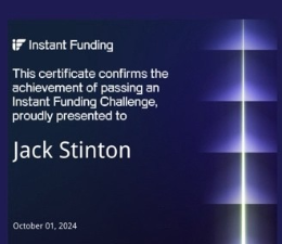 One Prop Trader a Day - Jack Stinton: One Market, One Strategy 6 Jack Stinton Instant Funding payout certificate