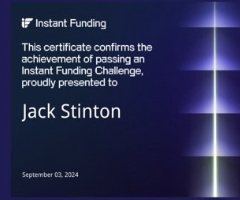 One Prop Trader a Day - Jack Stinton: One Market, One Strategy 7 Jack Stinton Instant Funding payout certificate