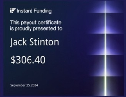One Prop Trader a Day - Jack Stinton: One Market, One Strategy 8 Jack Stinton Instant Funding payout certificate