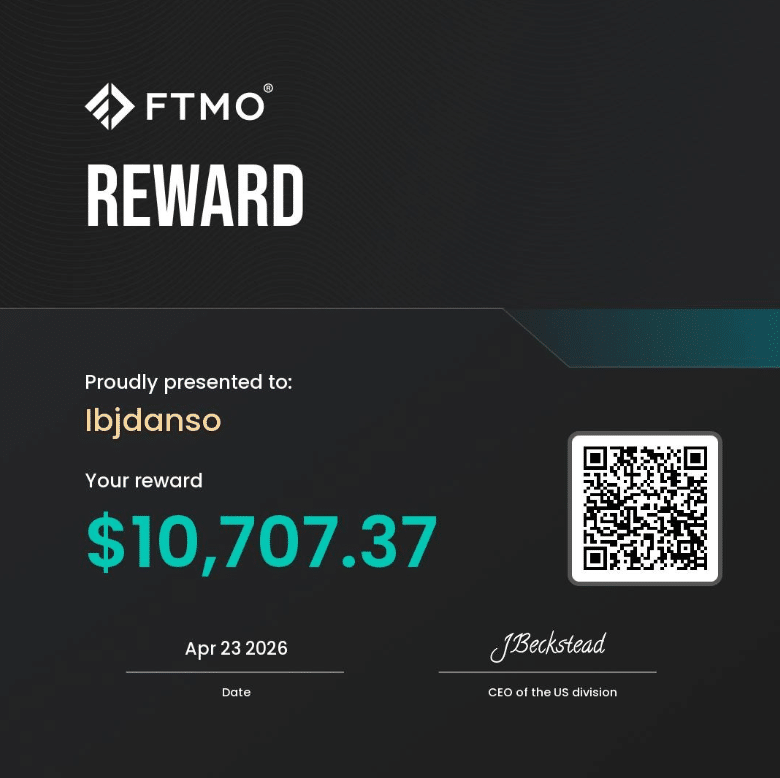 One Prop Trader a Day - Ibrahima Danso: Making Money Is One Skill, Keeping It Is Another 7 Ibrahima Danso FTMO reward certificate $10,707