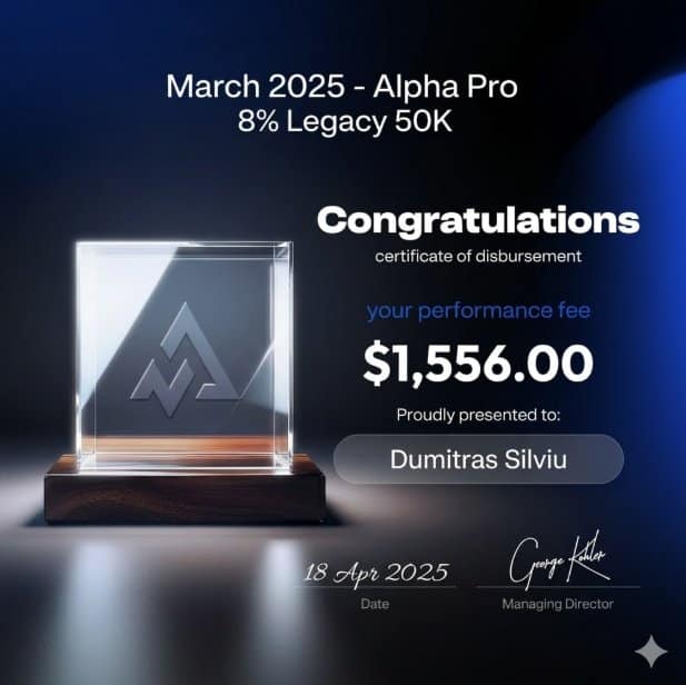 Silviu Dumitraș payout certificate