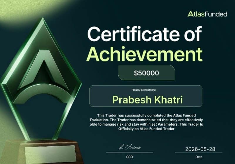 Prabesh Khatri prop firm funded certificate