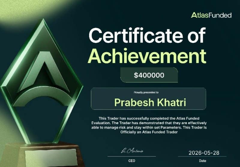 Prabesh Khatri prop firm funded certificate