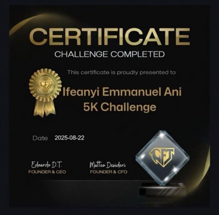 Ifeanyi Emmanuel Ani - funding certificate 2