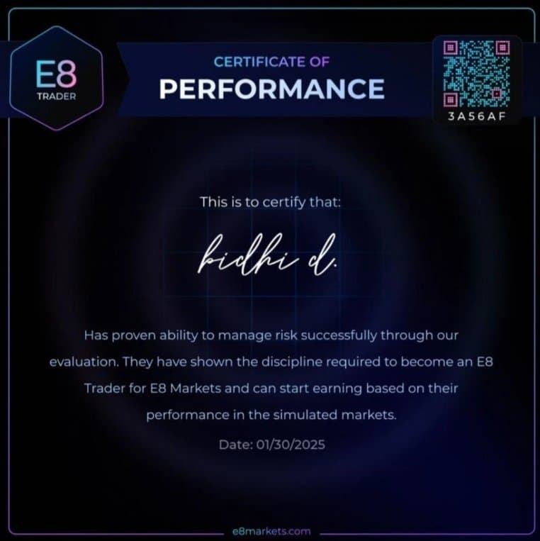 Bidhi Das funded certificate