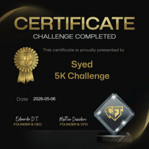 Syed Iman Goat Funded Trader 5K challenge completed certificate
