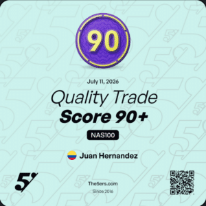 Juan Esteban Hernández Orozco The5ers Quality Trade Score 90 plus achievement