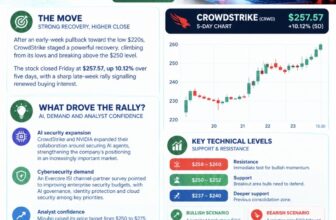 CrowdStrike (CRWD) five-day chart, 19 to 23 October 2026, showing the rebound above $250 with key support and resistance levels