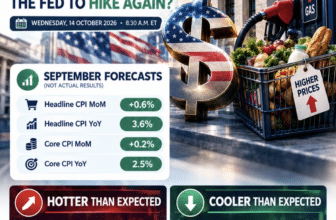 U.S. CPI infographic by Easy Fundamental: September forecasts for headline and core CPI and how USD, yields and stocks could react to a hotter or cooler report